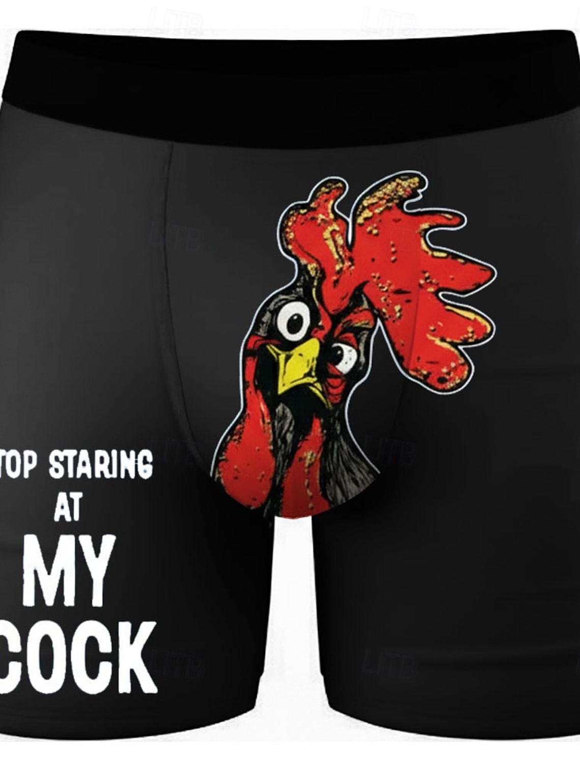 Men's Rooster Chick Funny Slang Stretchy Boxer Briefs Swimming Trunks