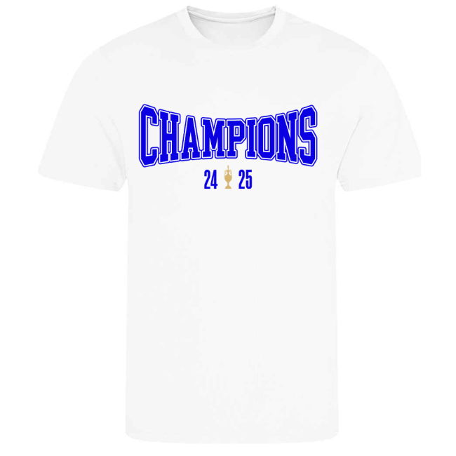 Leeds United 2024-25 Champions T-Shirt (White) | Must-Have