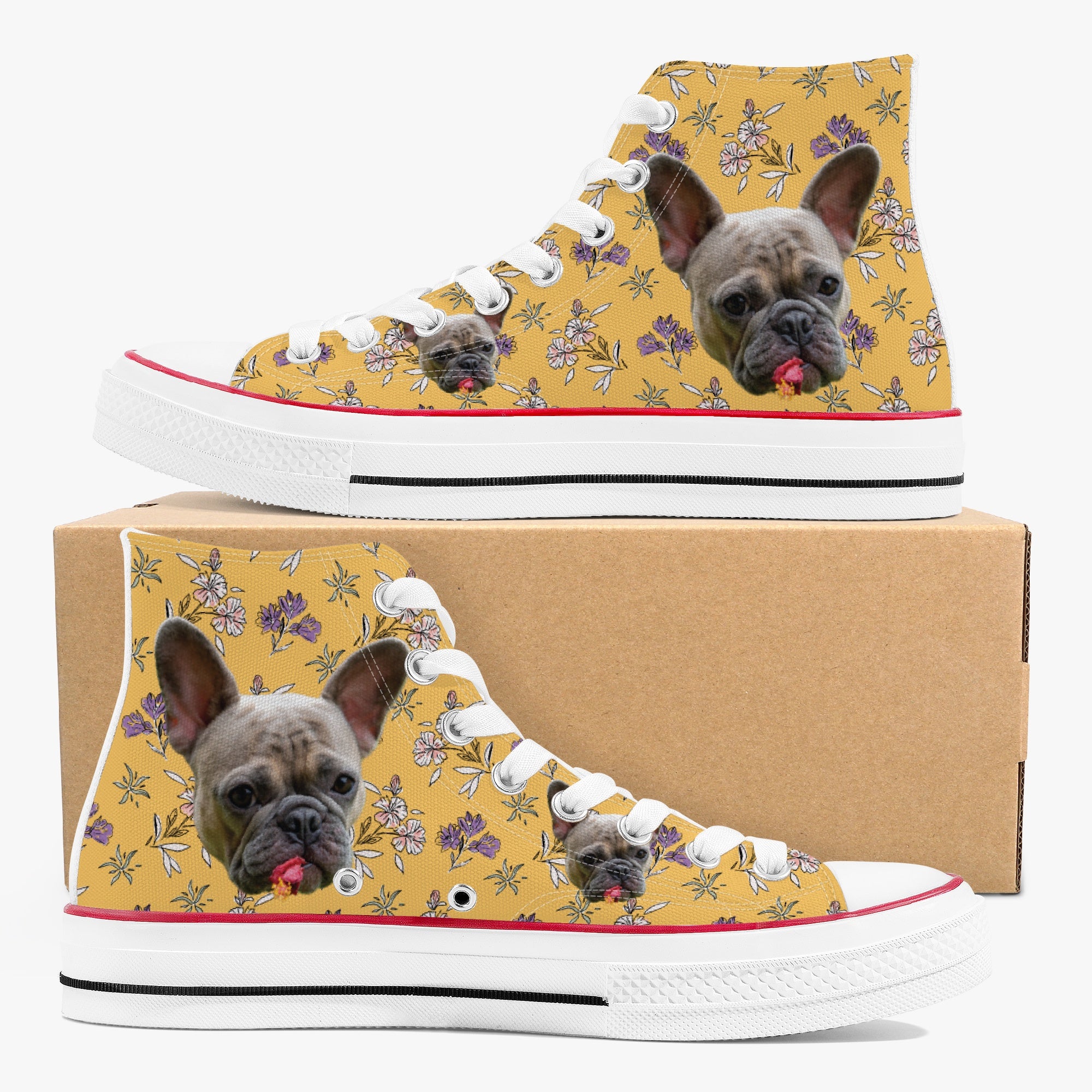 French Bulldog Ace Personalized High Top Canvas Shoes Cozy Paw Wear