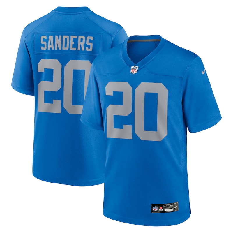 None Barry Sanders Detroit Lions Football Franchise Game Jersey