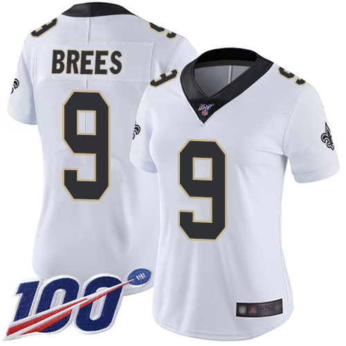 Authentic O S Saints NFL #9 Drew Brees Limited White Jersey - Fan A...