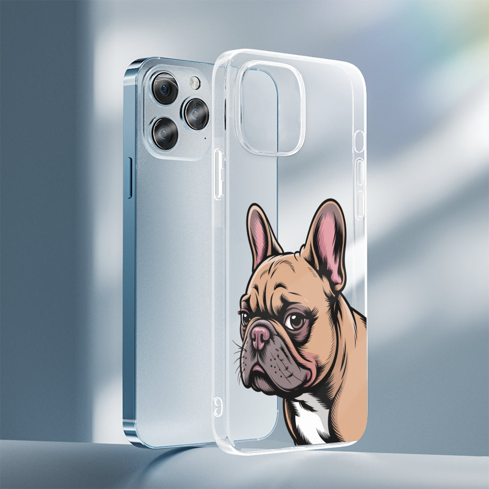 French Bulldog Leo Clear Silicone Phone Case For Iphone, Samsung &