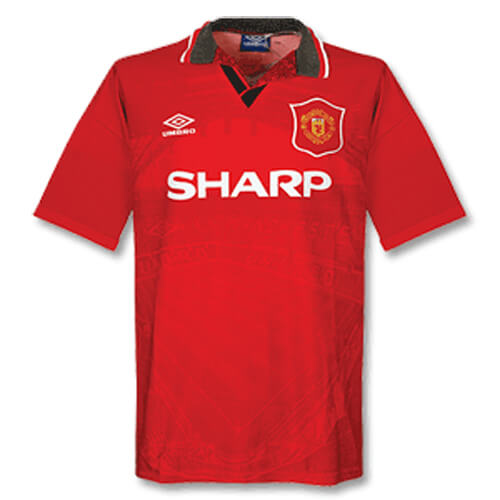 94-96 MANCHESTER UNITED HOME RED RETRO SOCCER JERSEY SHIRT - Official