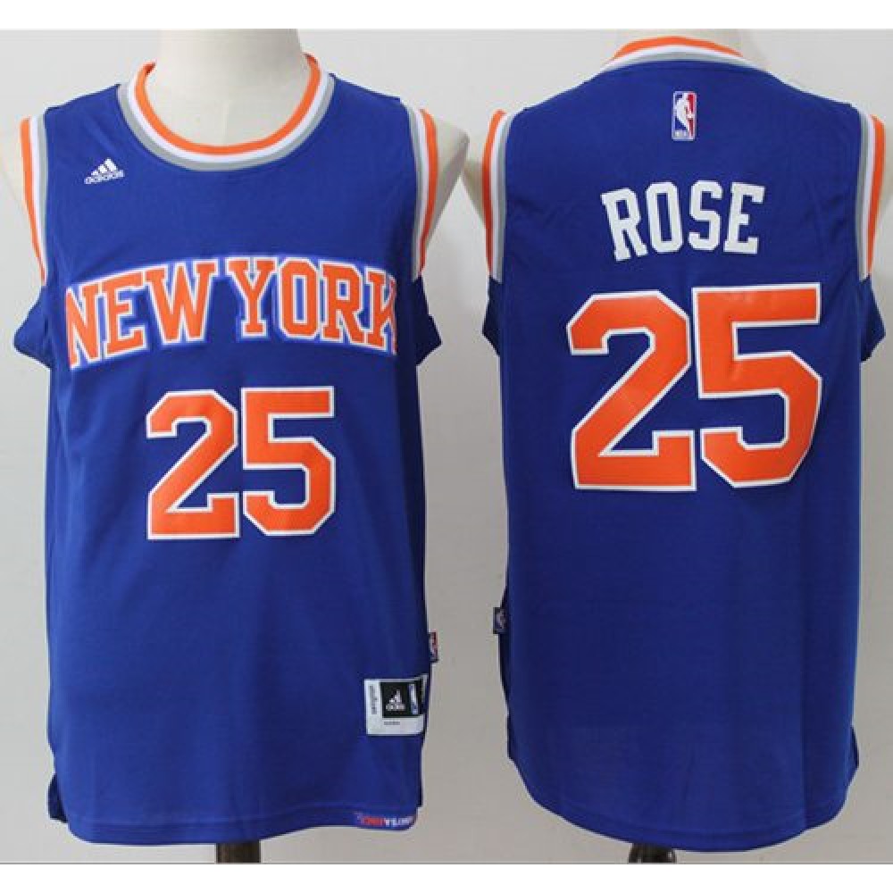 Fan Favorite Classic Men's NYK #25 Derrick Blue Basketball Jersey