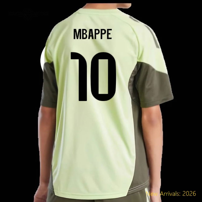 2025-2026 Real Madrid Training Jersey (Almost Lime) - Kids (Mbappe 10)