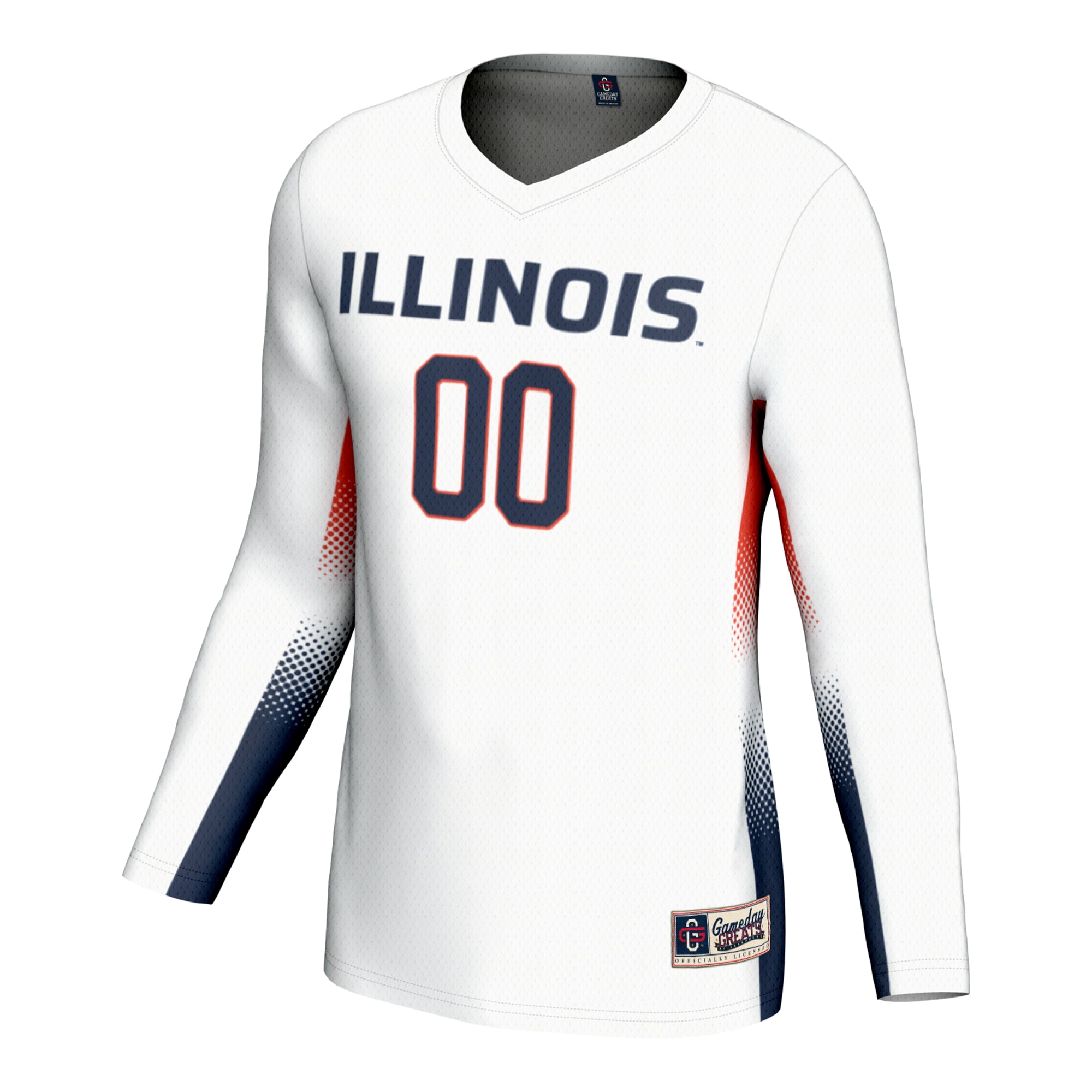 [DDG] Illinois Fighting Illini GameDay Greats Unisex NIL Lightweight Volleyball Jersey - White
