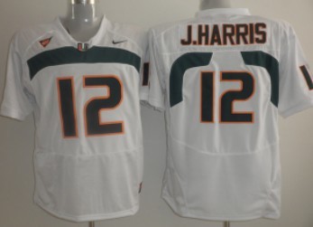 Men's None White 2024 official Jacory Harris #12 game jersey Jersey