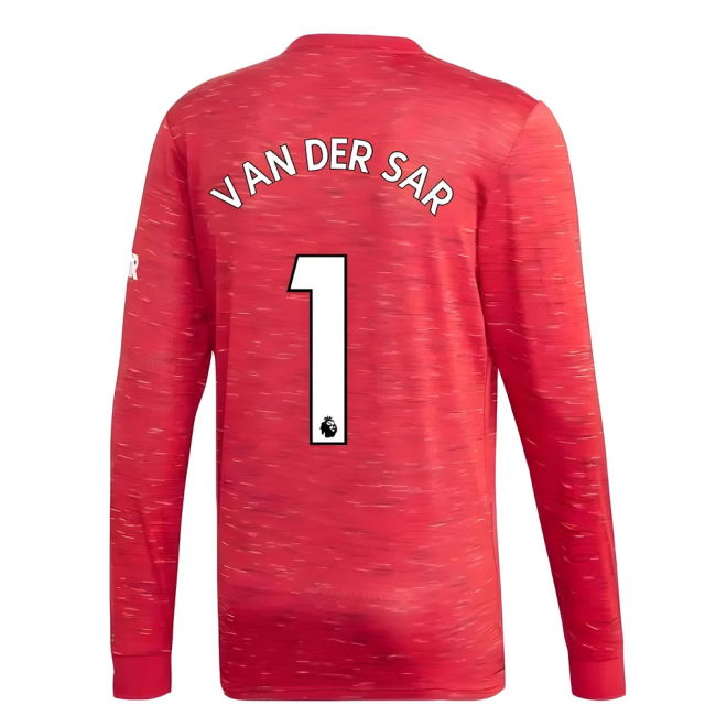 Supporter Football Man Utd Adidas Home Long Sleeve Shirt Van Der S...
