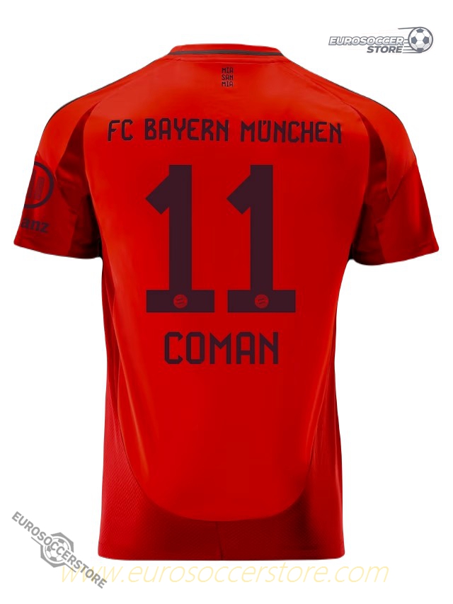 Bayern Munich's Coman 11 Home Jersey for the 24-25 Season
