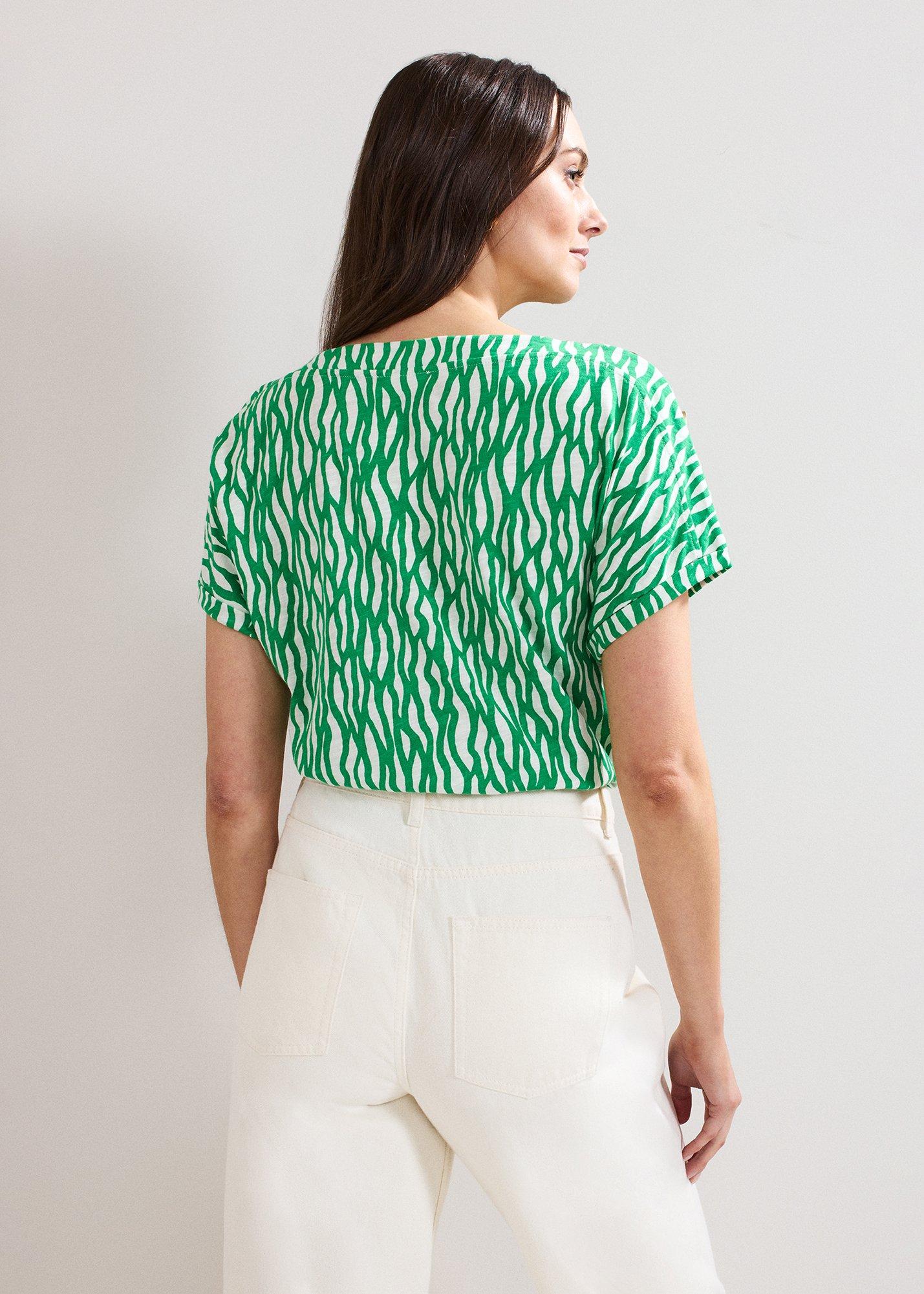 Suzie Button Detail Printed Top
