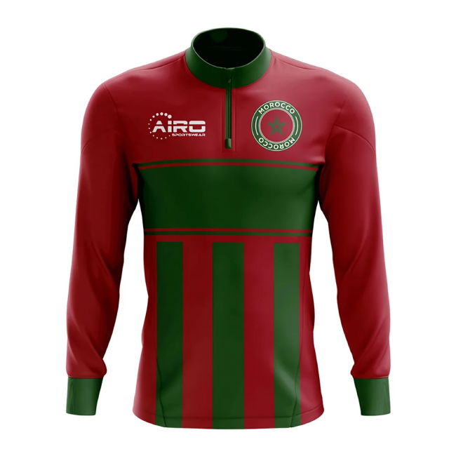 Top-Tier Fan-Favorite Morocco Concept Football Half Zip Midlayer Top