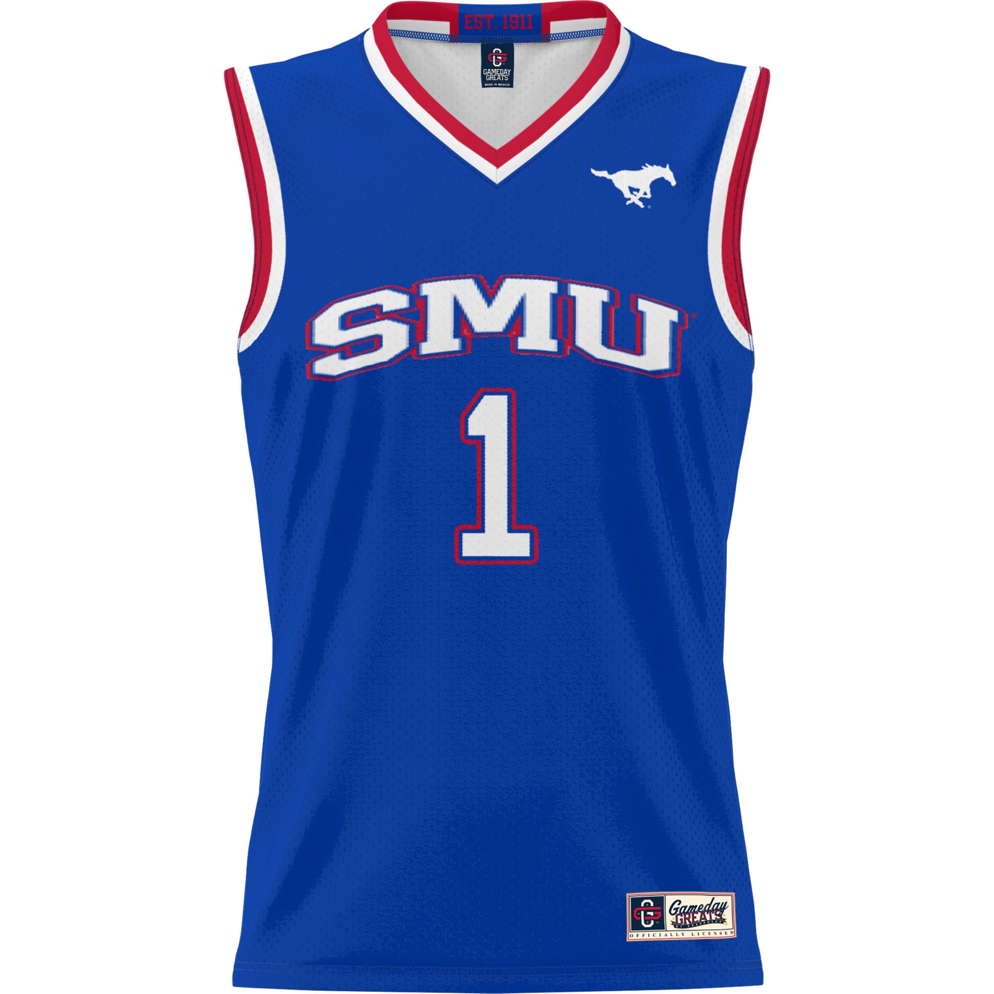 [NJP] SMU Mustangs GameDay Greats Unisex Lightweight Basketball Jersey - Royal