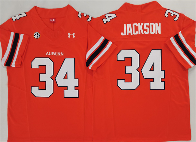 official Men's None Bo Jackson #34 Orange 2024 Football Jersey
