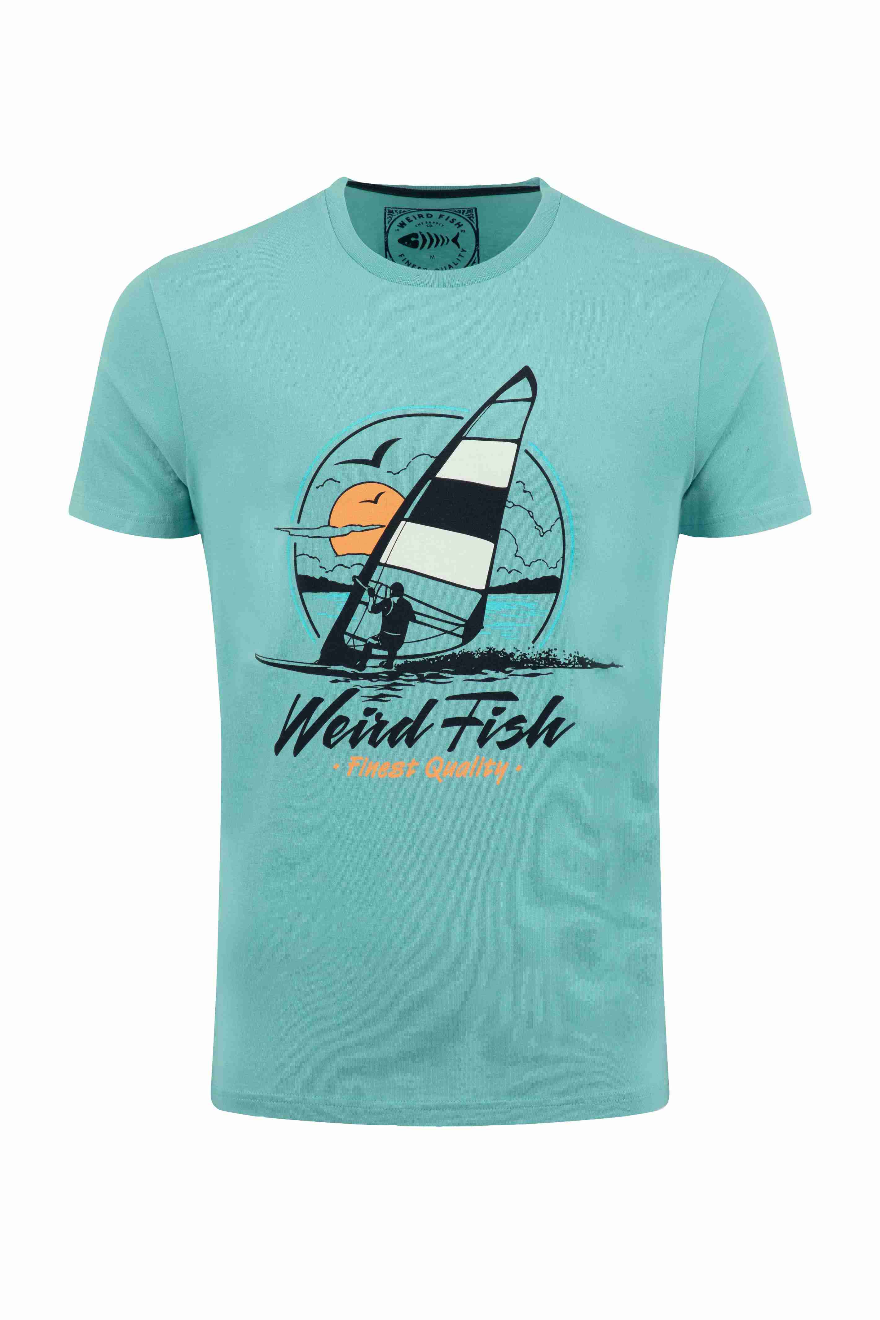 Cross Shore Front Print Graphic T-Shirt Aqua blue
