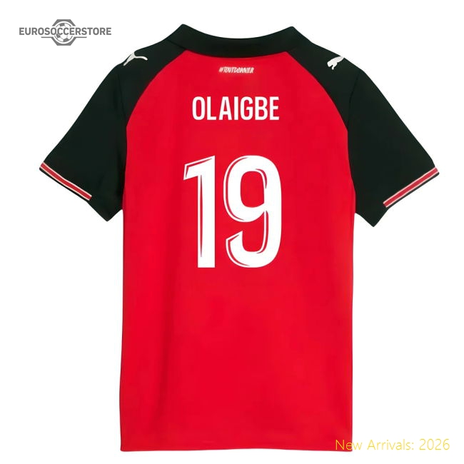 2025-2026 Stade Rennais Home Shirt (kids) (olaigbe 19) - Premium Collection