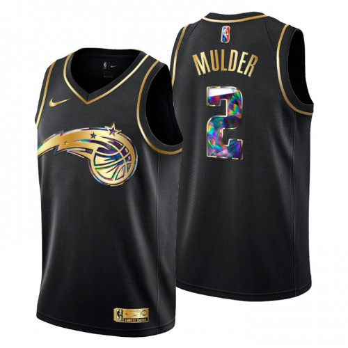 Orlando Orlando Magic #2 Mychal Mulder Mens Golden Edition Diamond Logo 2021/22 Swingman Jersey ¨C Black Mens