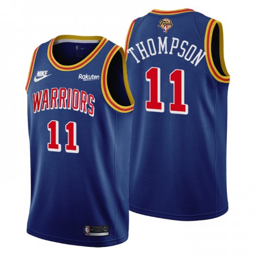 Golden State Golden State Warriors #11 Klay Thompson Youth Nike Releases Classic Edition 2022 NBA Finals 75th Anniversary Jersey Blue Youth