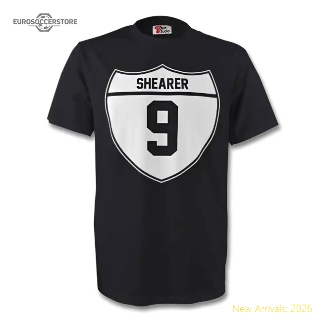 Superior Alan Shearer Newcastle Crest Tee (black) - Authentic Design