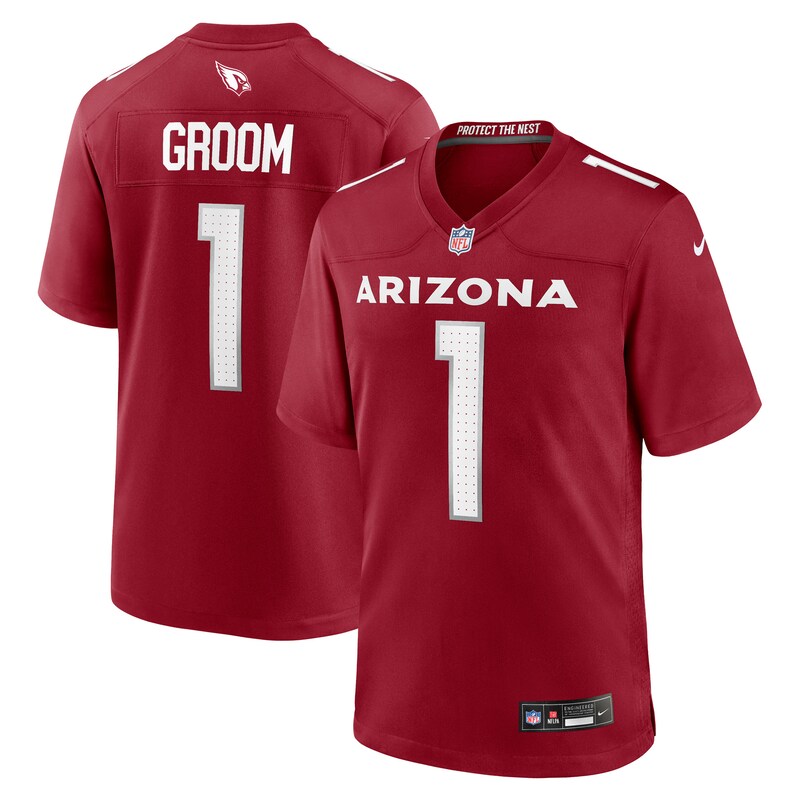 None Number 1 Groom AZ Cardinals Championship Durable Jersey