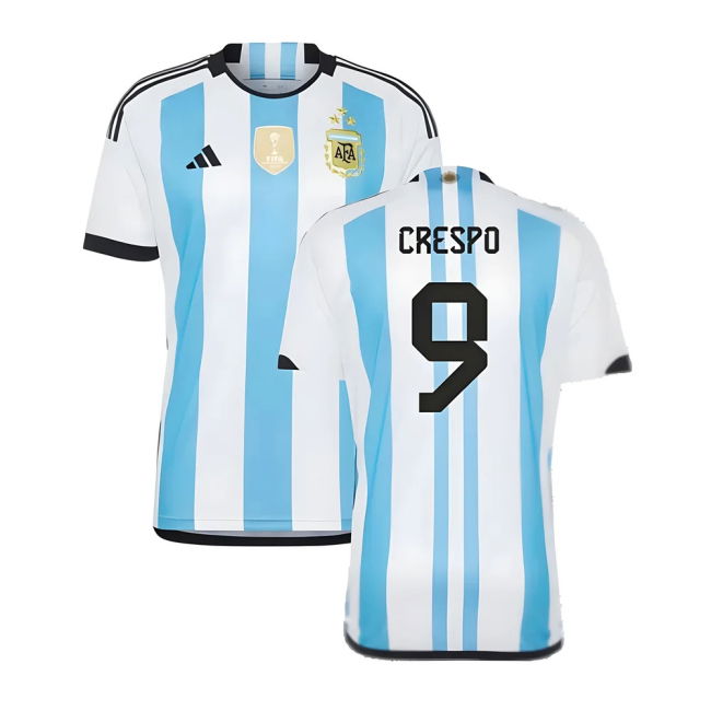 National Argentina 2022 World Cup Winners Home Shirt (Crespo 9)