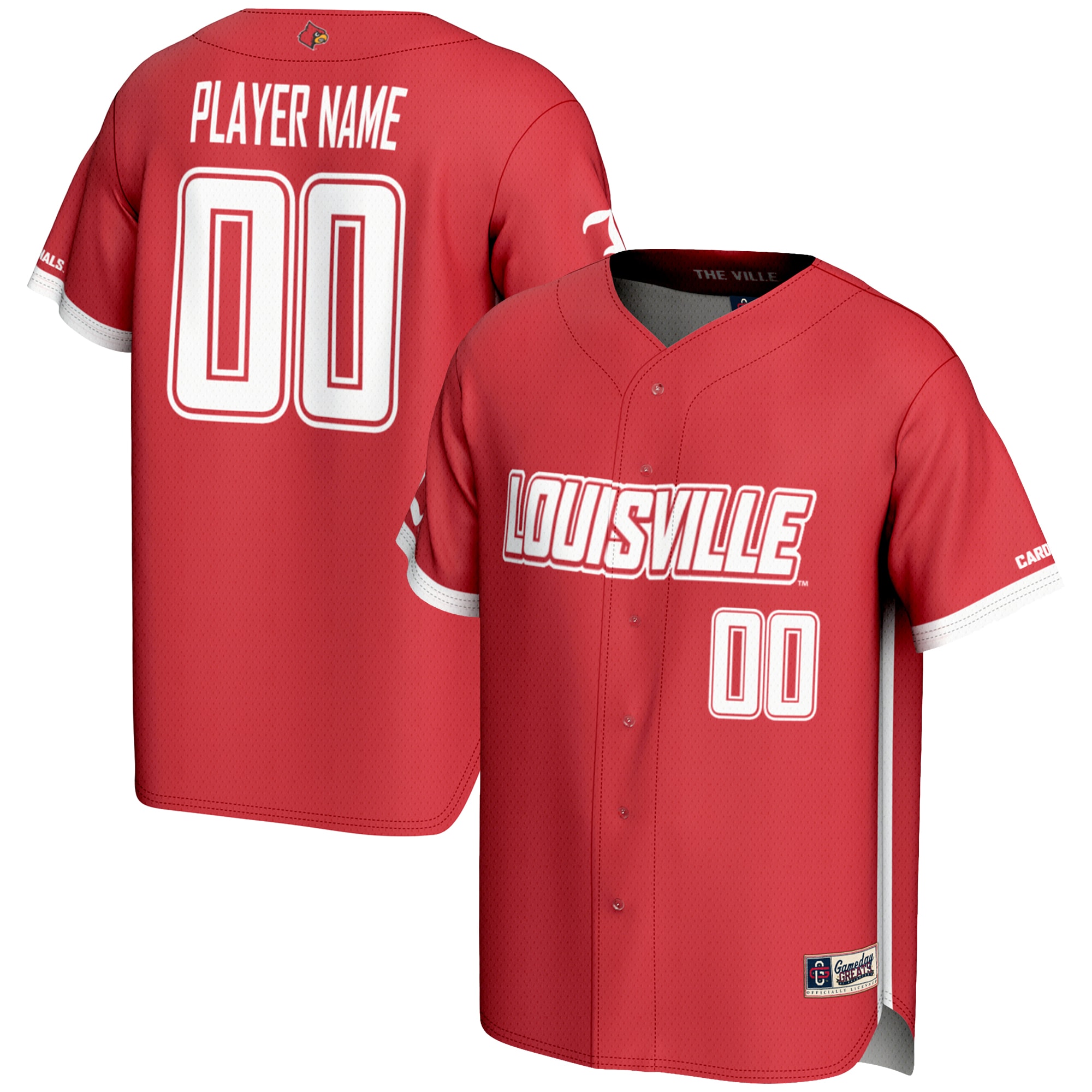 [NJP] Women's Louisville Cardinals GameDay Greats NIL Pick-A-Player Lightweight Baseball Jersey - Red