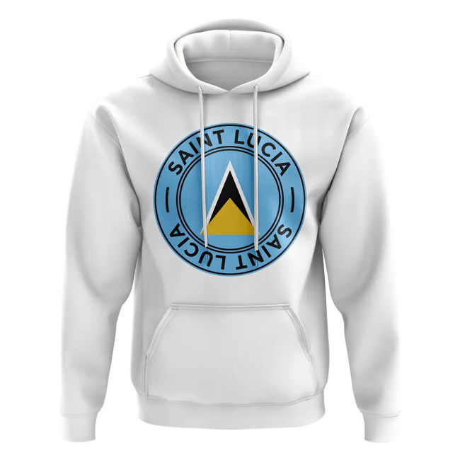 Tournament-Edition Saint Lucia Football Badge Hoodie (White)