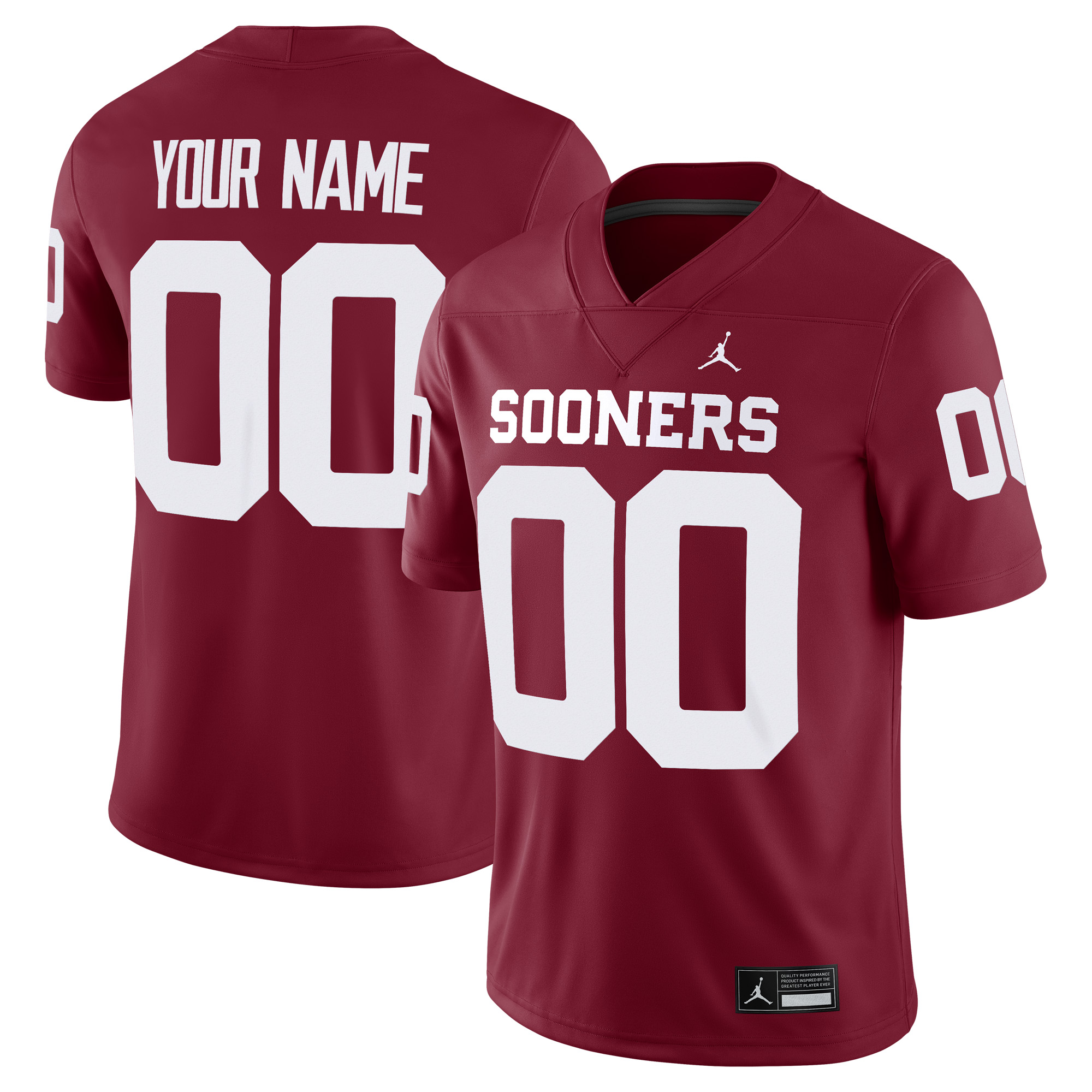 [NJP] Oklahoma Sooners Custom Football Game Jersey - Crimson