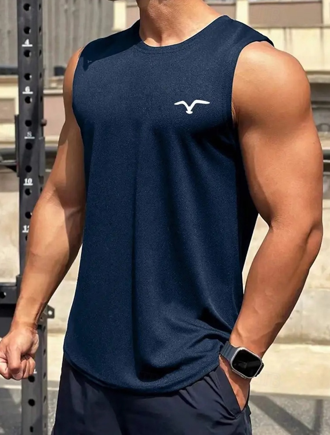 Men's Tank Top Vest Undershirt Sleeveless Shirt Crewneck Spring &