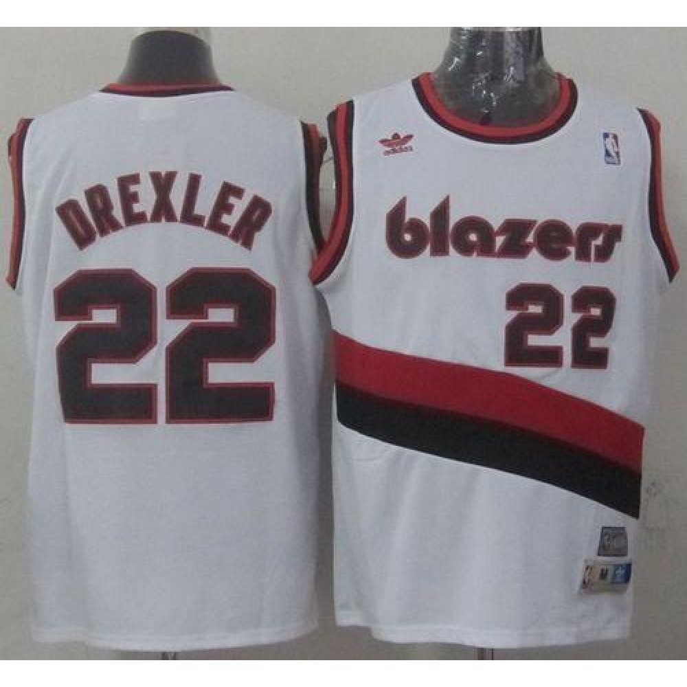Blazers #22 Clyde Drexler White Soul Swingman Throwback Stitched NBA Jersey