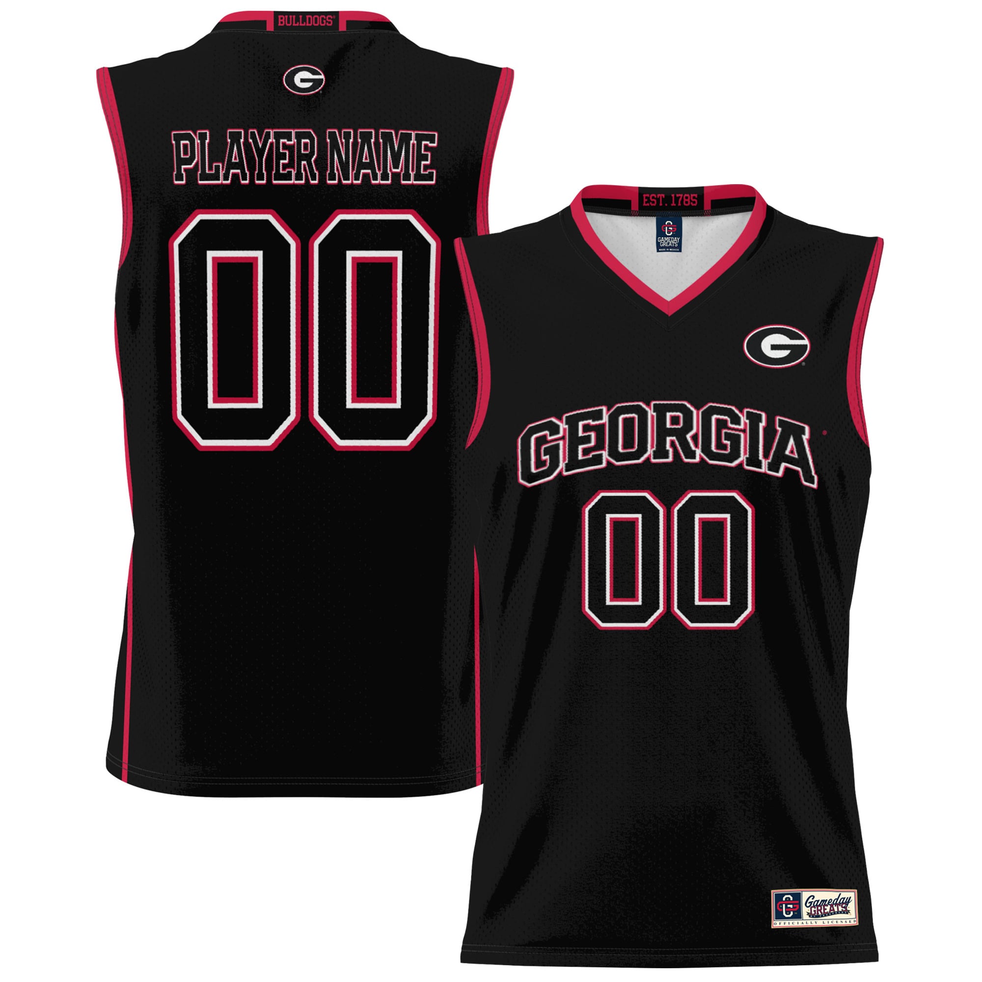 Georgia Bulldogs GameDay Greats Unisex NIL Pick-A-Player Lightweight Women's Basketball Jersey - Black