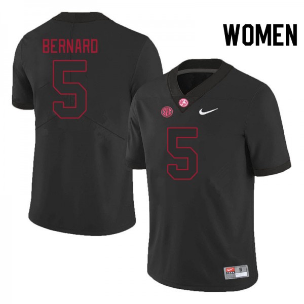 Women Alabama Crimson Tide #5 Germie Bernard Blackout Nike Stitch Jersey