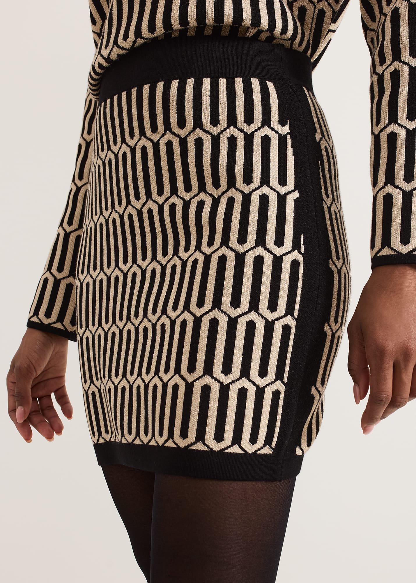 Tanya Shimmer Geo Mini Skirt