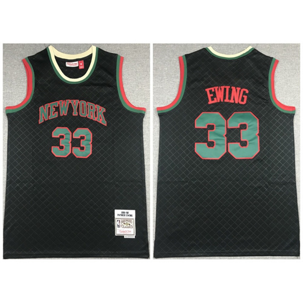Collector's Item Game-Ready Men's Knicks #33 Patrick Black Basketball Jersey