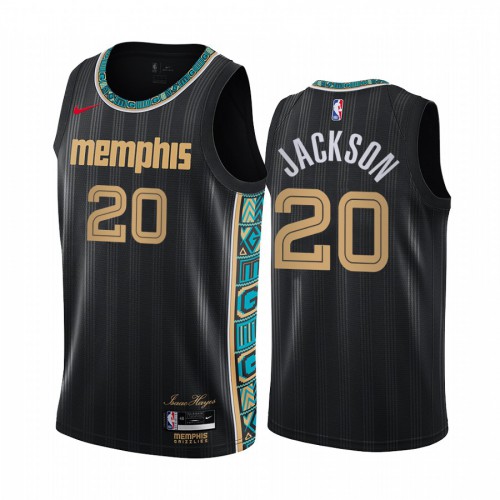 Grizzlies #20 Josh Jackson Premium 2020 City NBA Jersey - Black