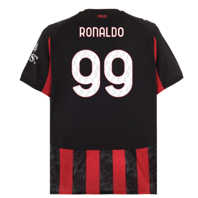 Fan-Favorite 2025-2026 Ac Milan Home Shirt (Ronaldo 99)