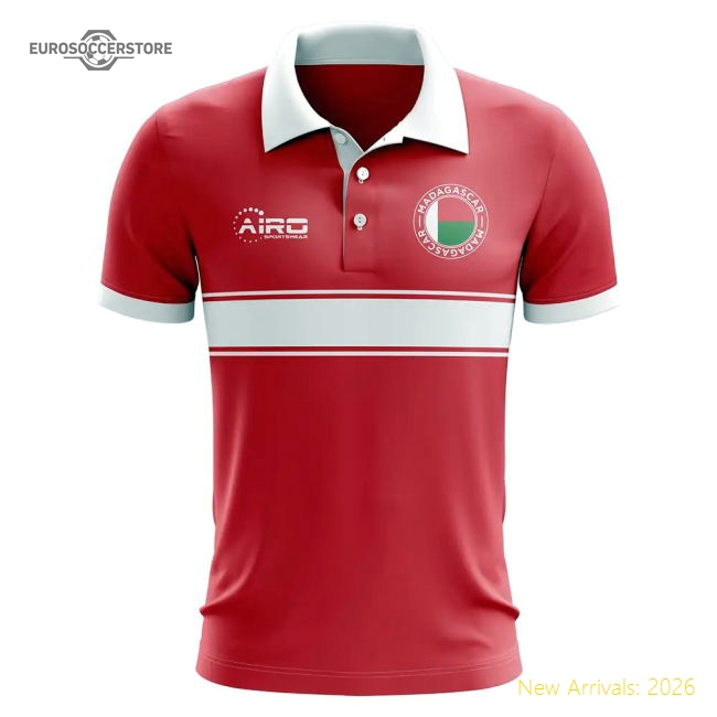 Madagascar Concept Stripe Polo Shirt (red) - Official Design