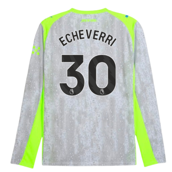 Official 2025-2026 Man City Long Sleeve Third Shirt (echeverri 30)