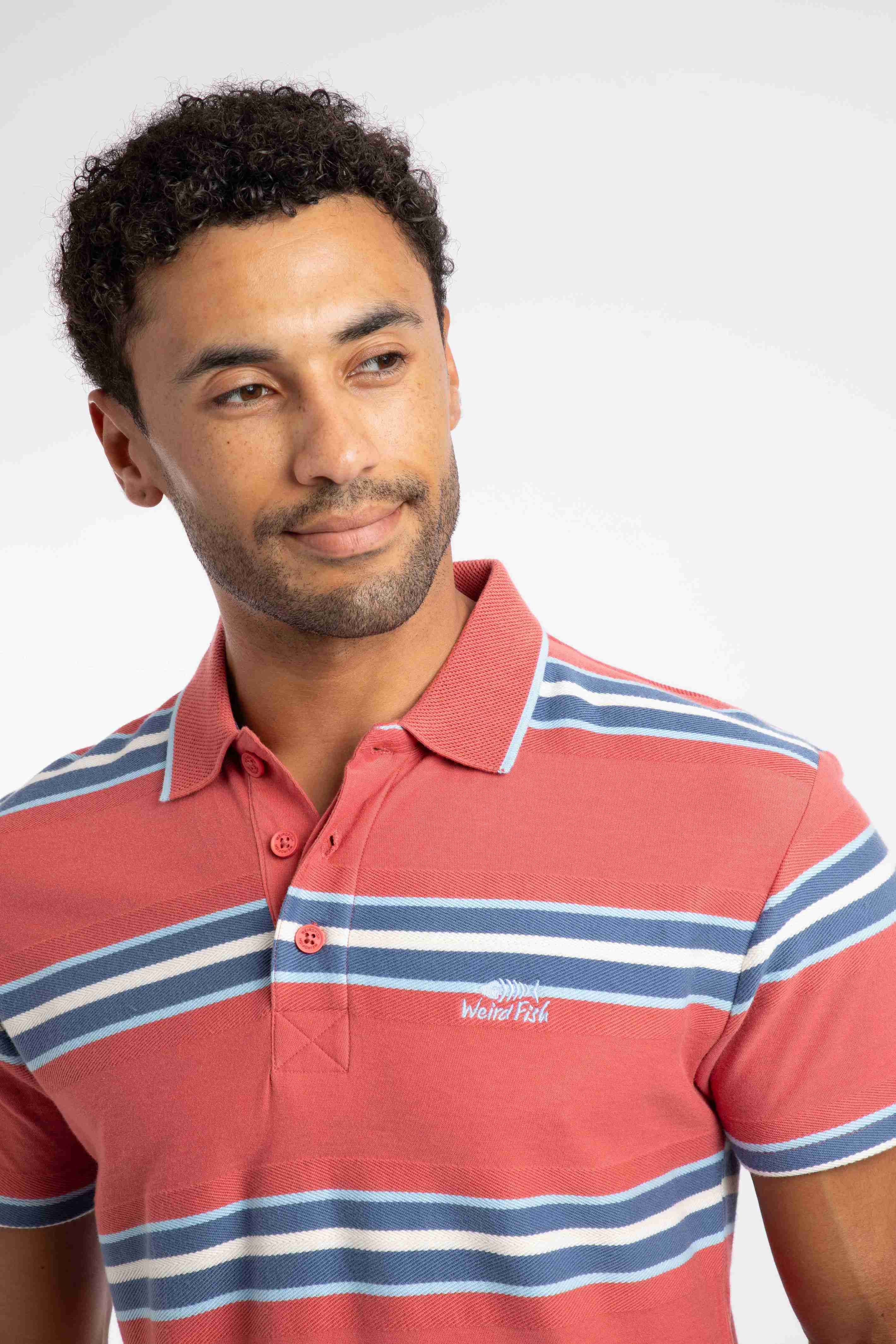 Dent Block Stripe Polo Shirt Nantucket