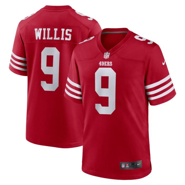Men's San Francisco 49ers Brayden Willis Nike Scarlet Team...