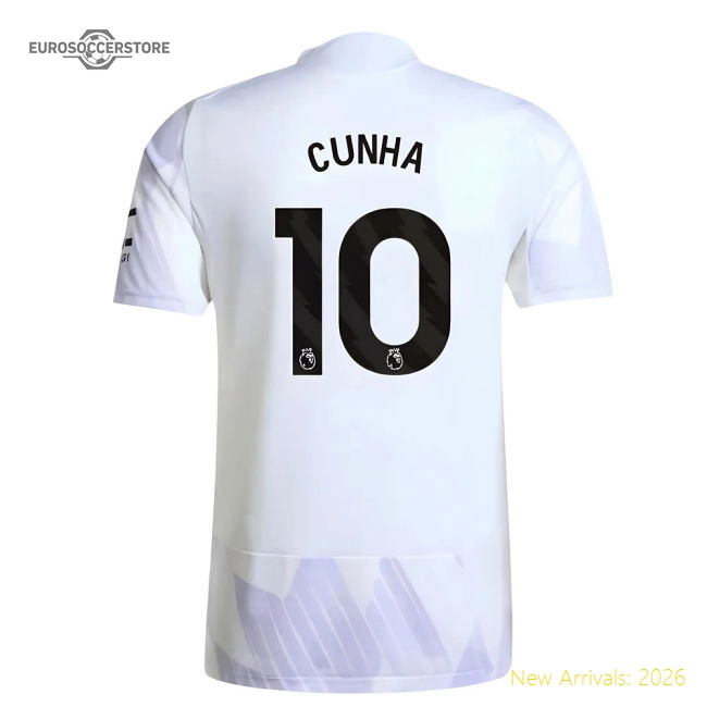 Official 2025-2026 Man Utd Authentic Away Shirt (cunha 10) - Premium