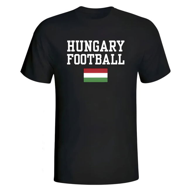 Hungary Football T-Shirt - Black Oranje Worldcup Holland