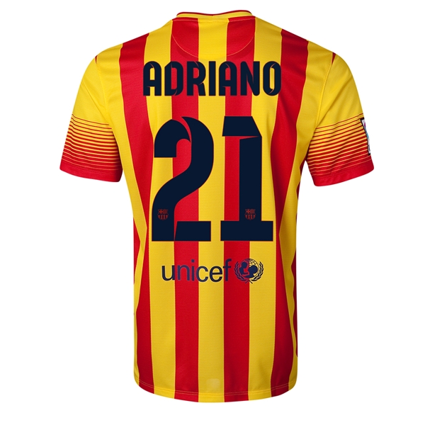 Licensed Durable Barca 1314 Barcelona 21 ADRIANO Away Shirt