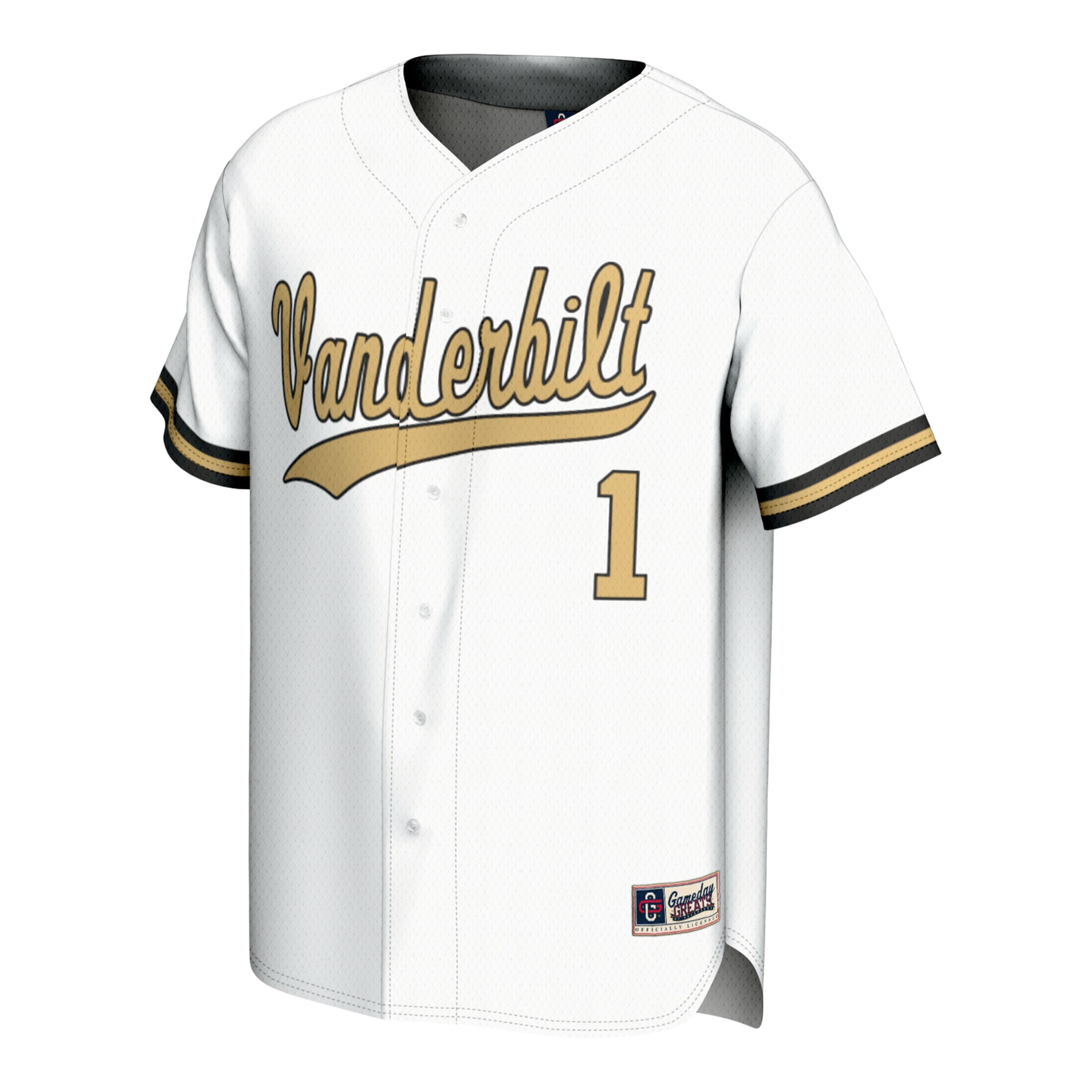[NJP] Vanderbilt Commodores GameDay Greats Youth Baseball Lightweight Fashion Jersey - White