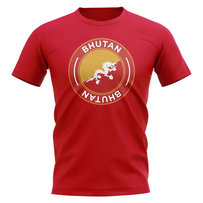 Aero-Dynamic Bhutan Football Badge T-Shirt (Red) Premium-Quality