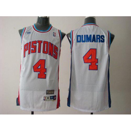Detroit Pistons #4 Joe Dumars White Throwback Stitched NBA Jersey Mens