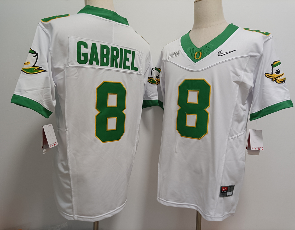 Men's None White 2024 match worn Dillon Gabriel #8 official licensed