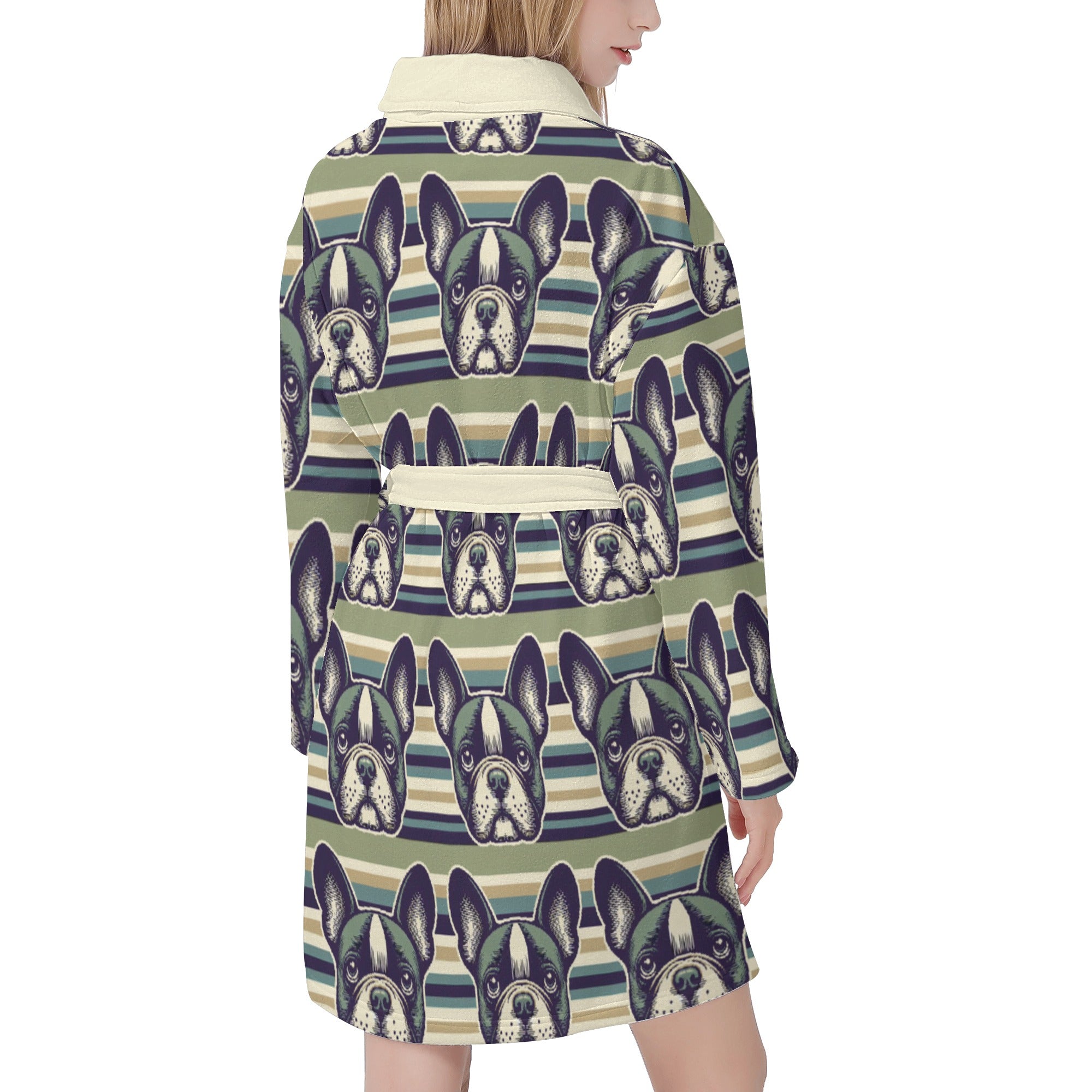 French Bulldog Lover Bailey Women Bathrobe Stylish Daily Item