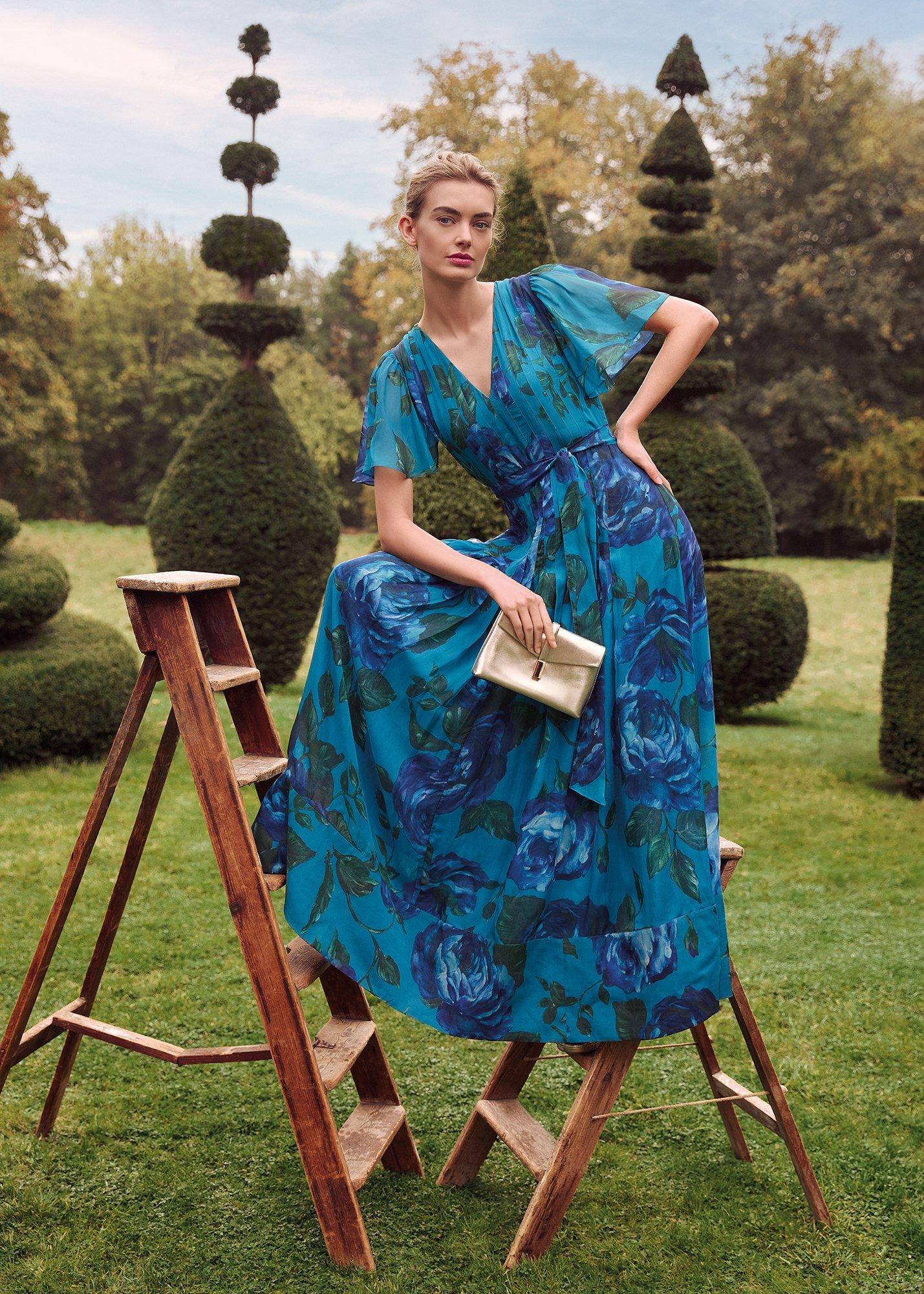Skylar Teal Floral Maxi Dress