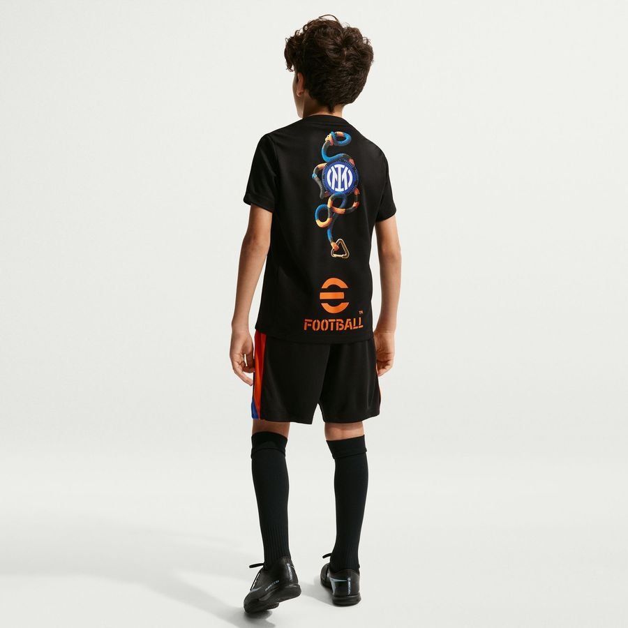 Inter X ACG Training T-Shirt Dri-FIT Academy Pro Pre Match 4th - Black/Safety Orange Kids