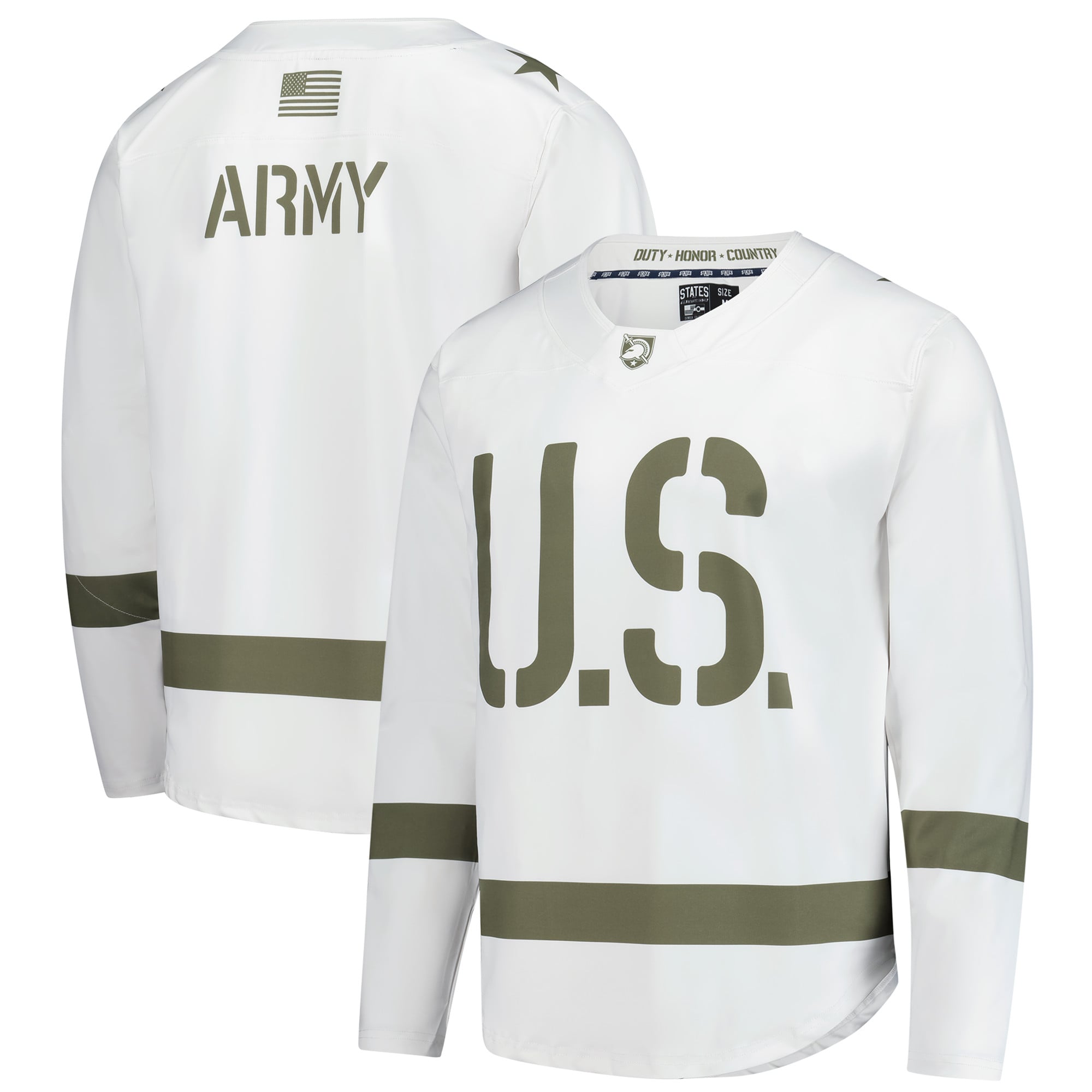 Army Black Knights Replica Hockey Jersey - White/Olive
